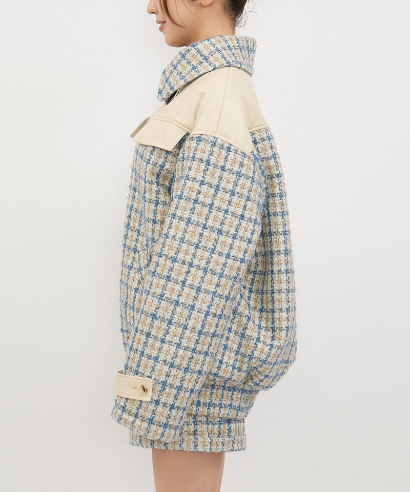 ツイードミックスビックカラーオーバージャケット 詳細画像 ホワイト系 6