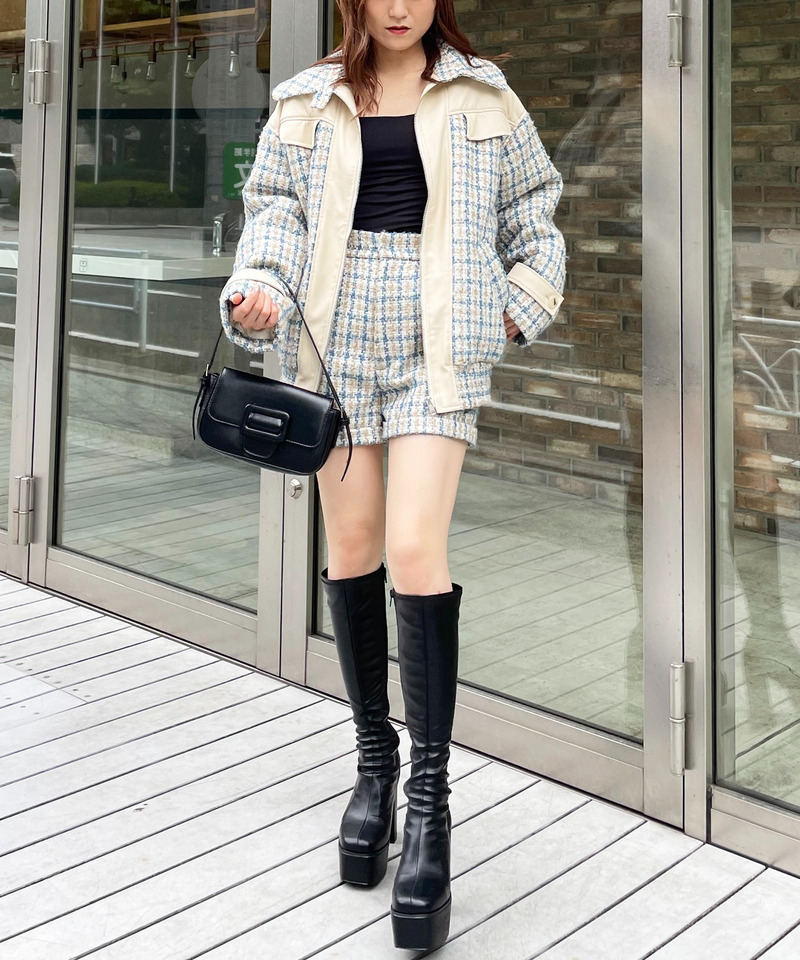 ハイウエストツィードショートパンツ 詳細画像 ホワイト系 2