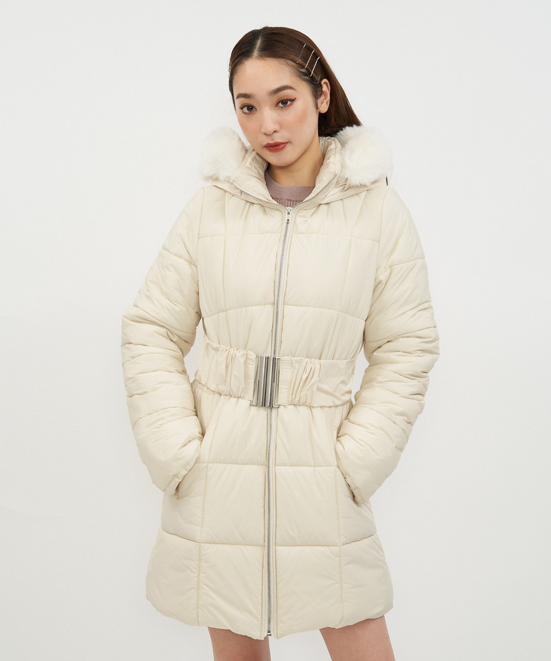 フード付き中綿ロングコート 詳細画像 ホワイト 10