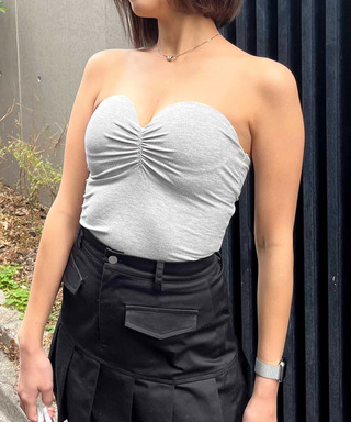 パット付きリブベアトップ