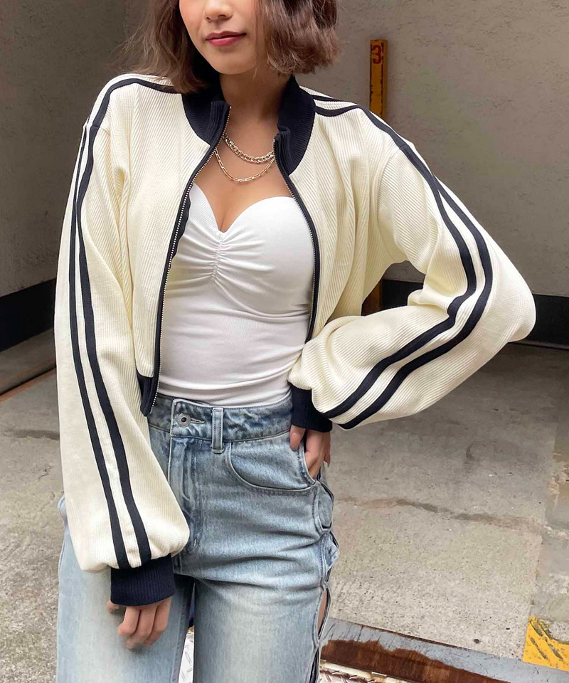 パット付きリブベアトップ 詳細画像 ホワイト 3