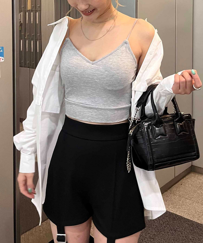 パット付きクロスラインビスチェ 詳細画像 グレー 5