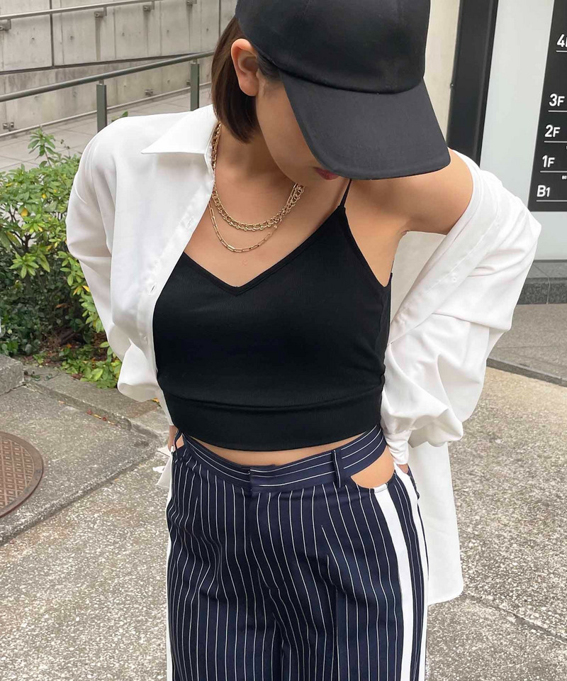 パット付きクロスラインビスチェ 詳細画像 ブラック 3