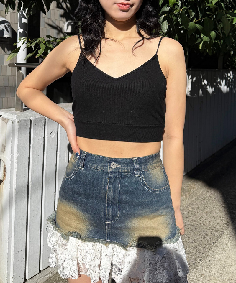 パット付きクロスラインビスチェ 詳細画像 ブラック 5