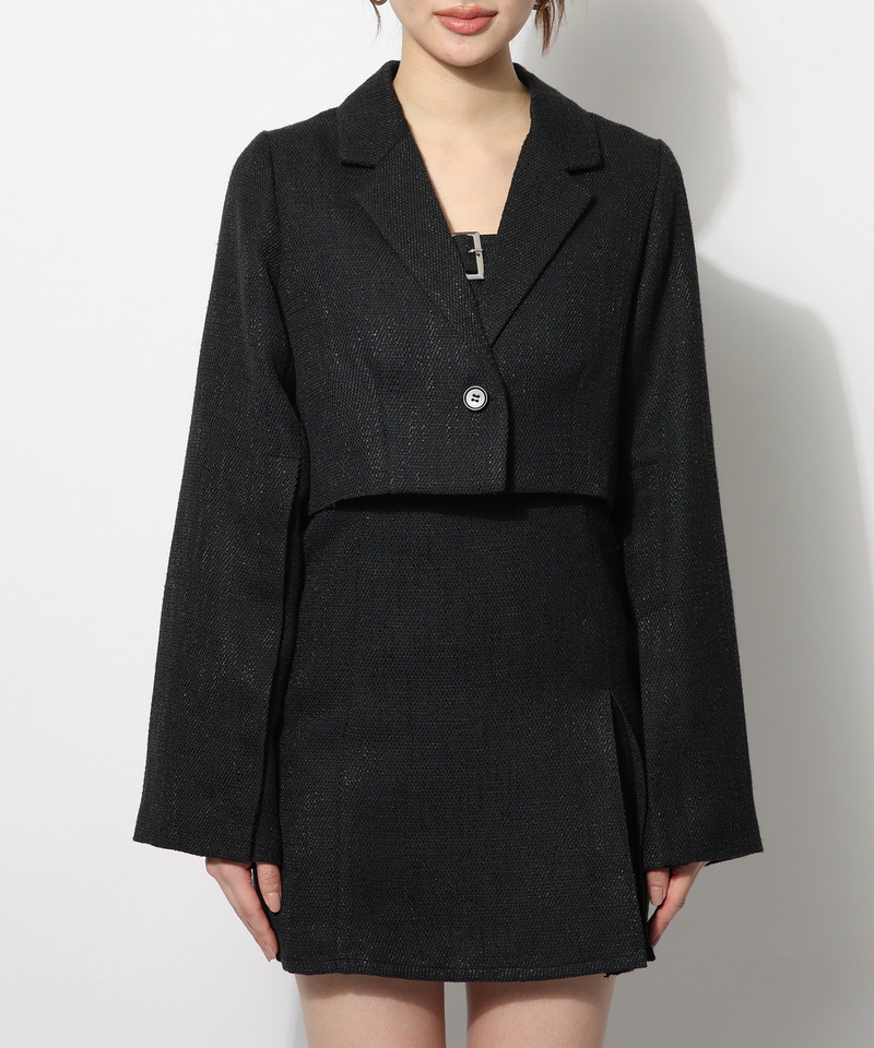 サマーツィードショートケープジャケット 詳細画像 グリーン 7