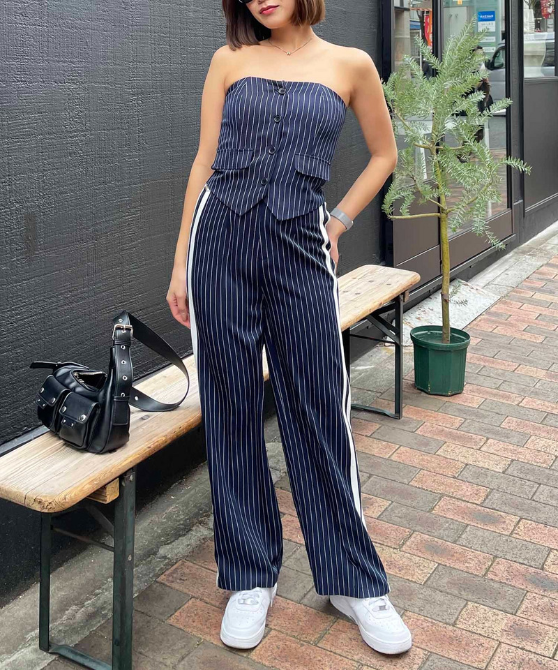 サイドカッティンクストライプセットアップ 詳細画像 ネイビー 1