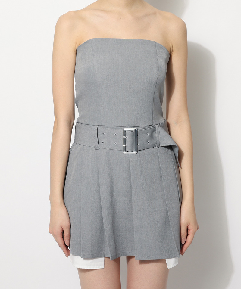 ウエストマークプリーツミニワンピース 詳細画像 チェック 9