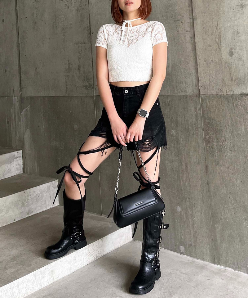 2WAYリボンレーストップス 詳細画像 ホワイト 4