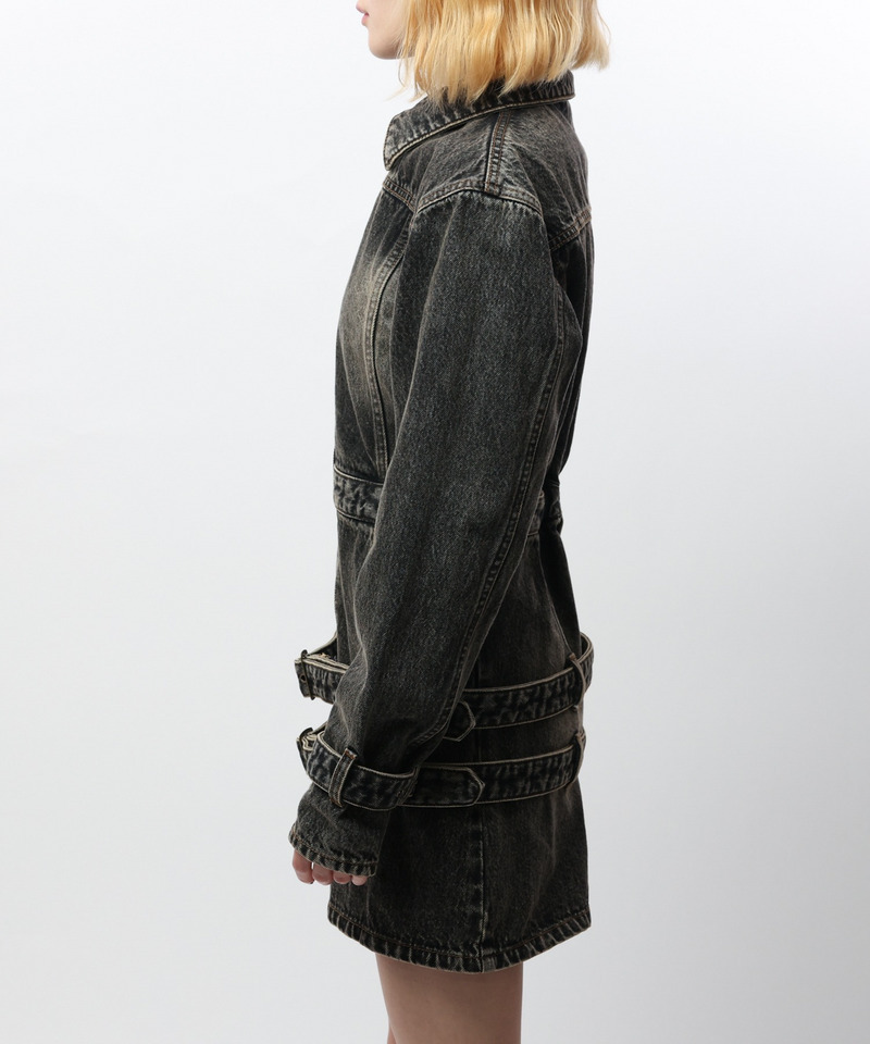 ベルトデザインデニムワンピース 詳細画像 ブラックデニム 5