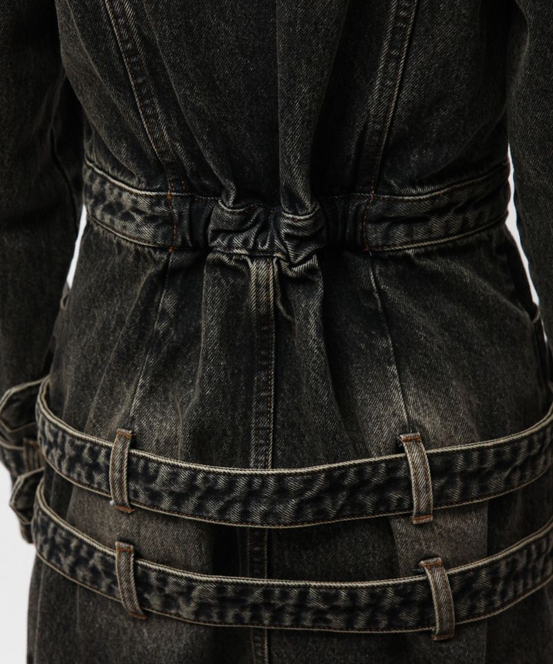 ベルトデザインデニムワンピース 詳細画像 ブラックデニム 8