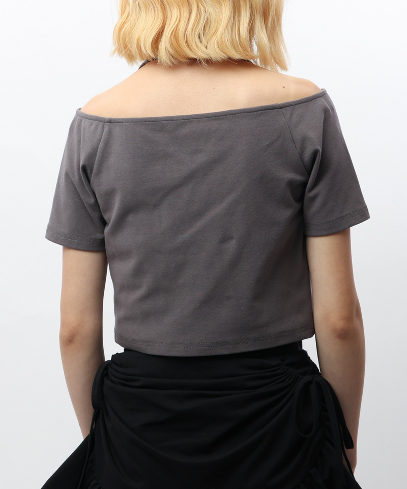 ストール付きレースアップトップス 詳細画像 グレー 8