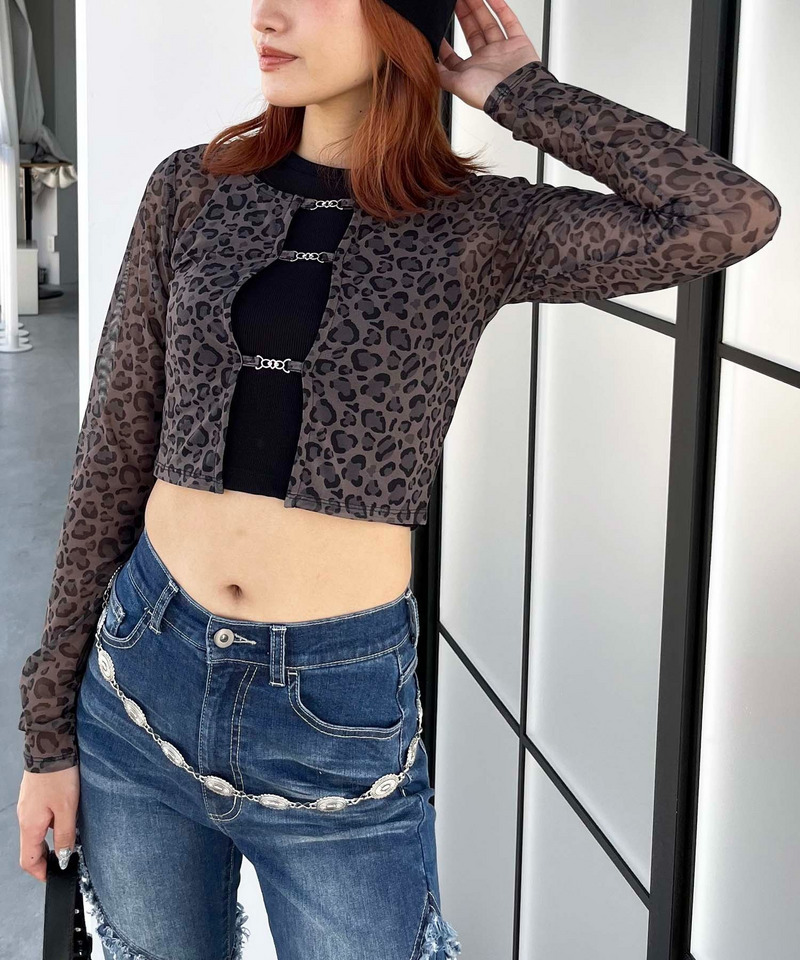 プリントデザインシアートップス 詳細画像 ブラウン系 1