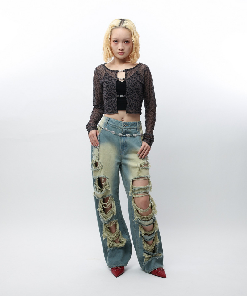 プリントデザインシアートップス 詳細画像 ブラウン系 3