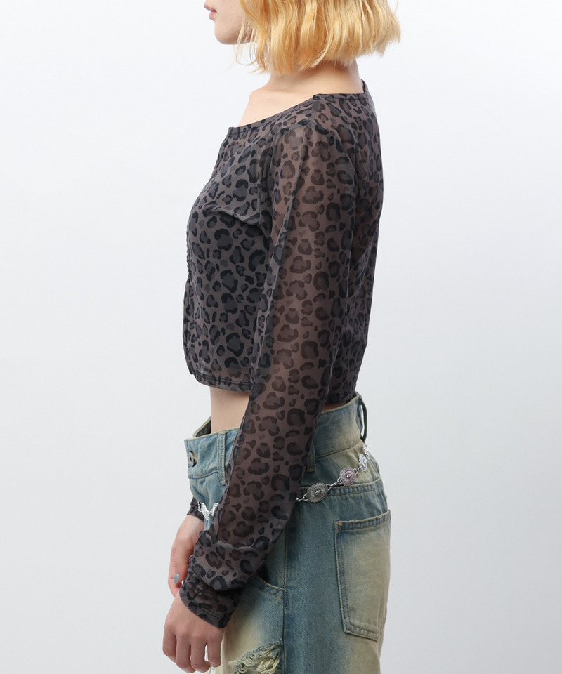 プリントデザインシアートップス 詳細画像 ブラウン系 5