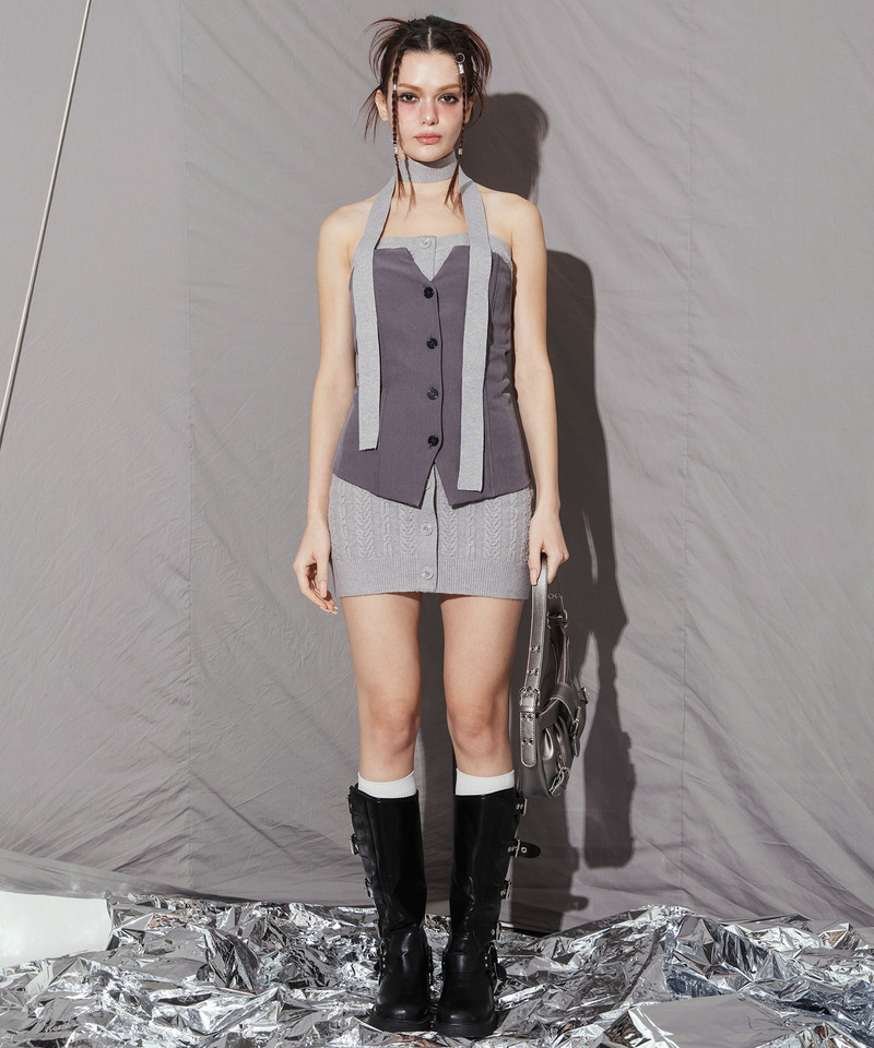 デザインビスチェ 詳細画像 グレー 2