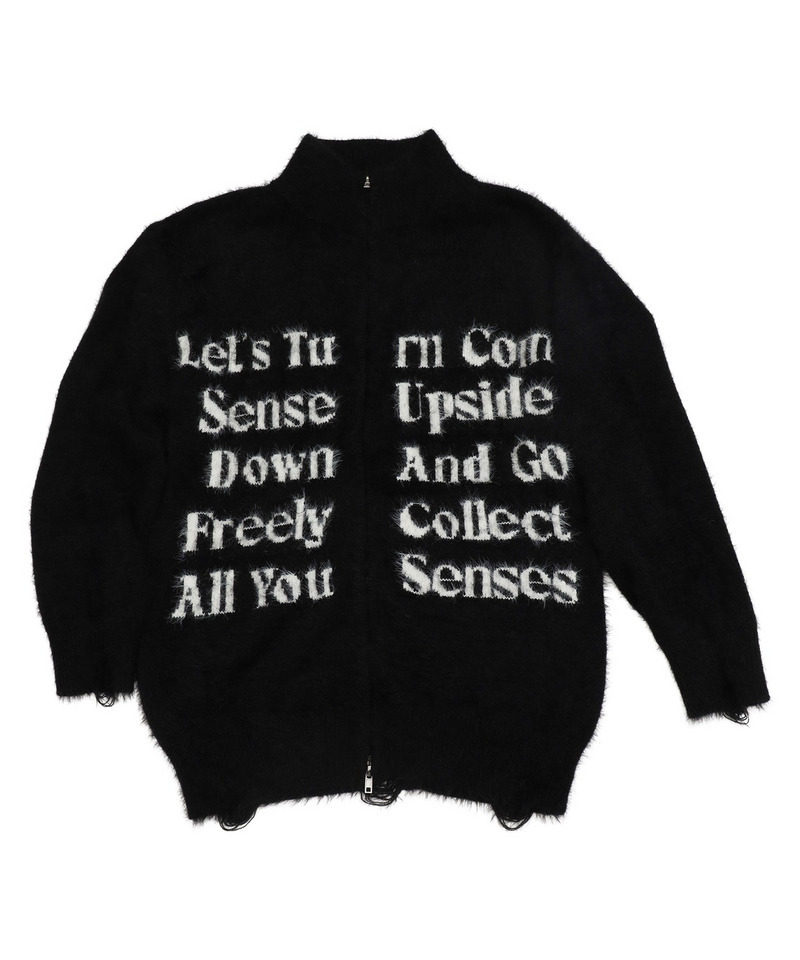 ロゴシャギーZIPニット 詳細画像 ブラック 9