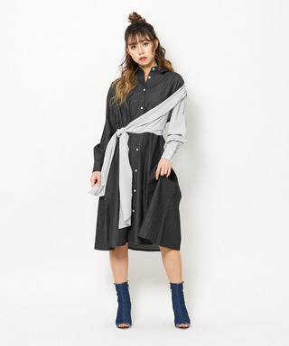 ロングリボンシャツワンピース