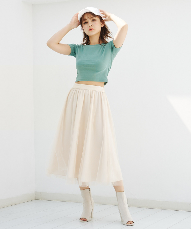 チュール重ねスカート 詳細画像 ベージュ 3