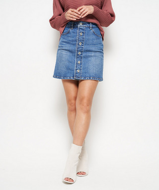 バイカラーステッチミニスカート