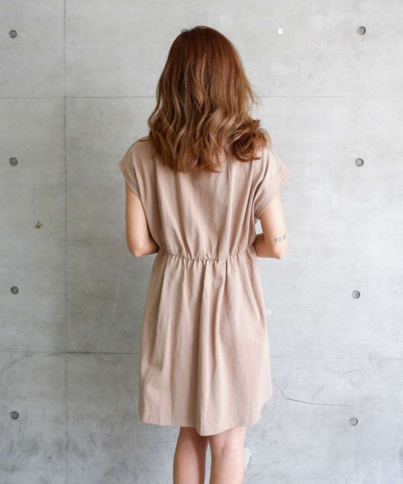 サイドギャザーカットワンピース 詳細画像 キャメル 3
