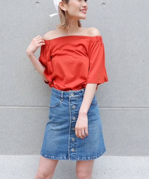 オフショルダーカットトップス 詳細画像