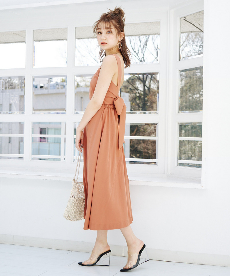 2wayバックリボンワンピース 詳細画像 ベージュ 1