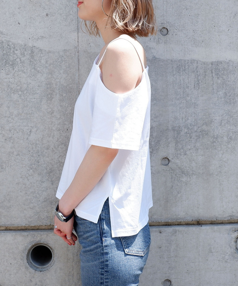 ワンショルダーシルケットトップス 詳細画像 オレンジ 2