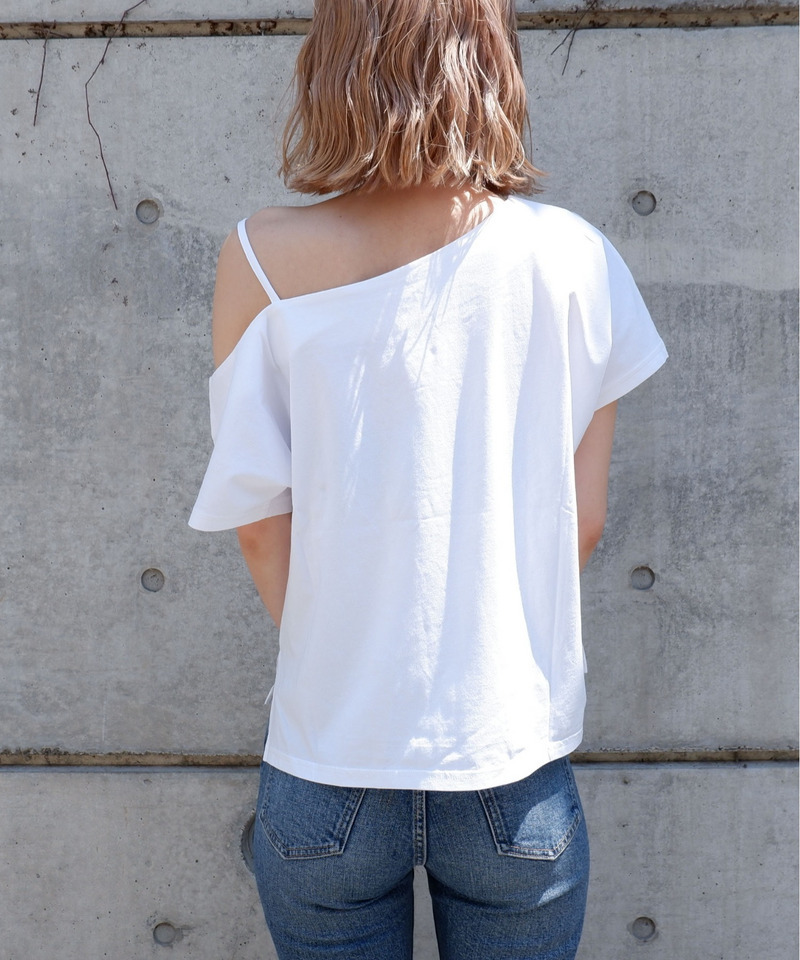 ワンショルダーシルケットトップス 詳細画像 オレンジ 3