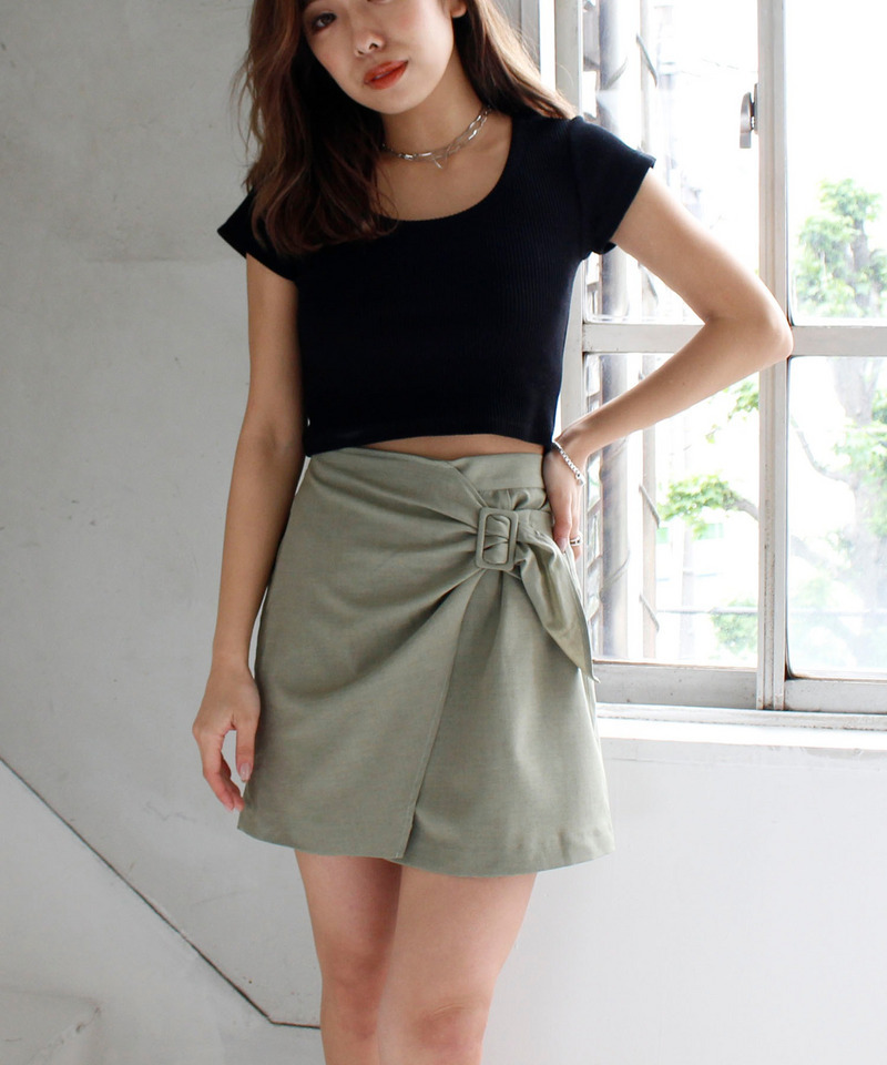 ラップベルトスカート 詳細画像 カーキ 2