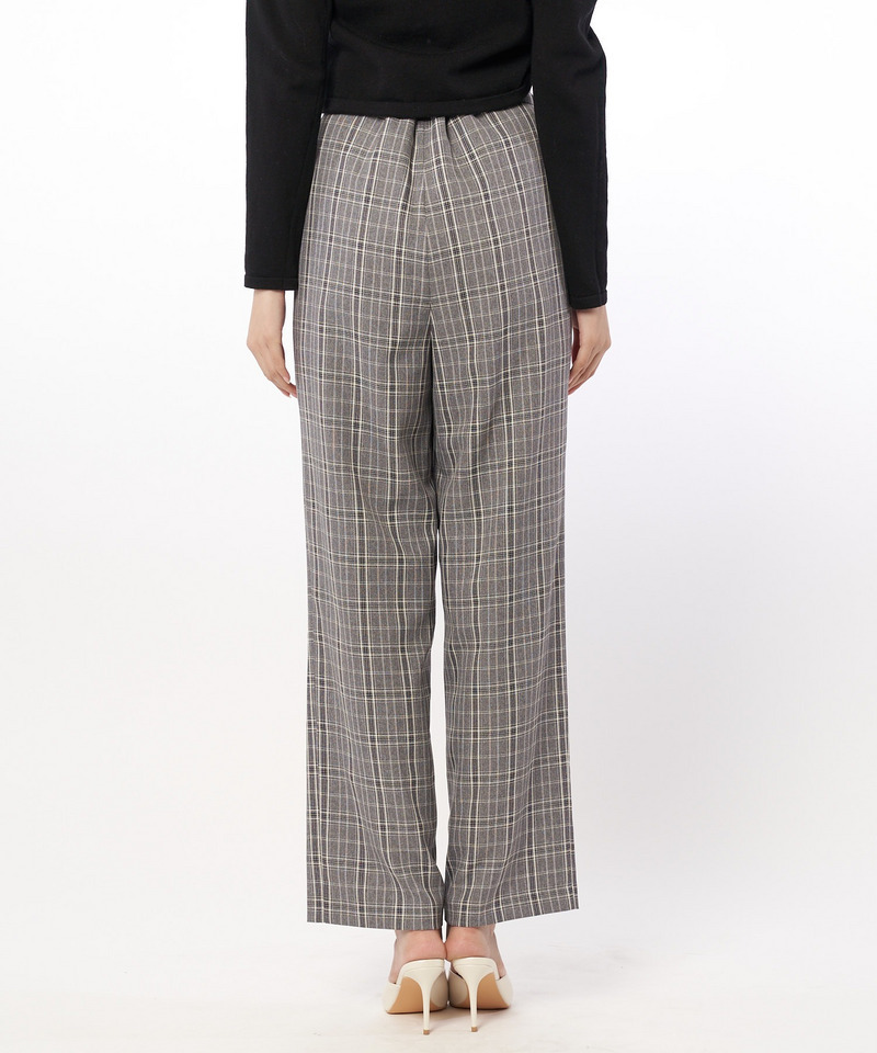 チェック柄ストレートパンツ 詳細画像 グレー系 4