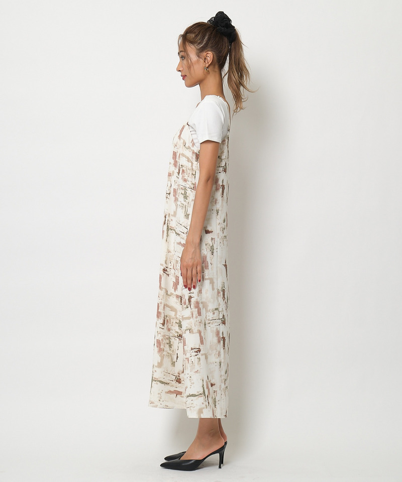 ペイント柄キャミワンピース 詳細画像 グリーン系 2