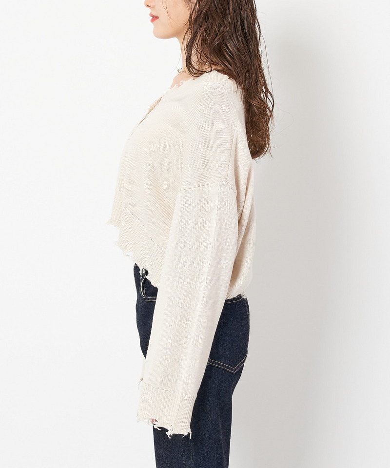 ダメージカーディガン 詳細画像 オフホワイト 3