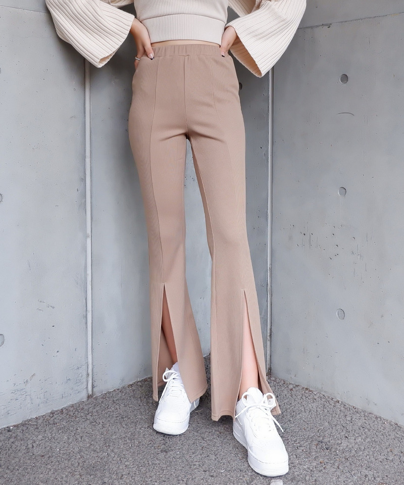 スリットフレアカットパンツ 詳細画像 ベージュ 1