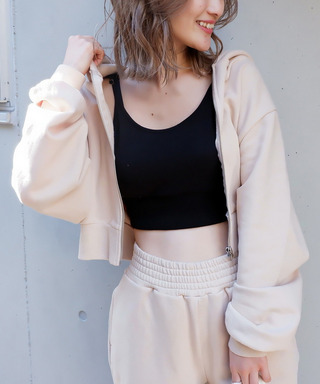 コンパクトスウェットZIPパーカー