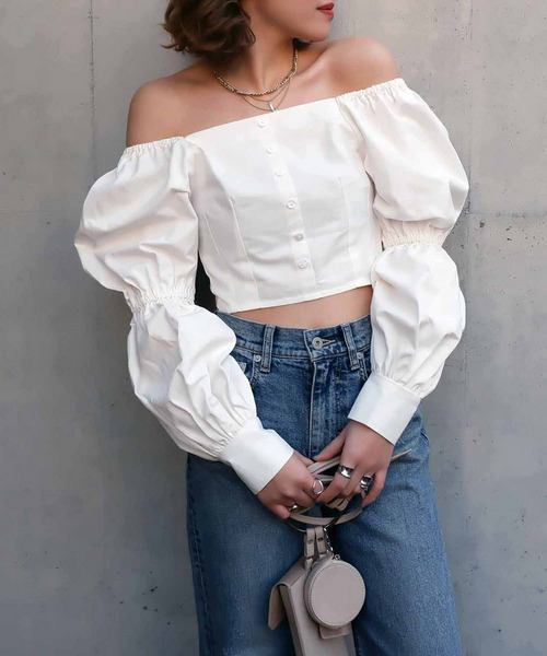 ダブルパフスリーブブラウス 詳細画像