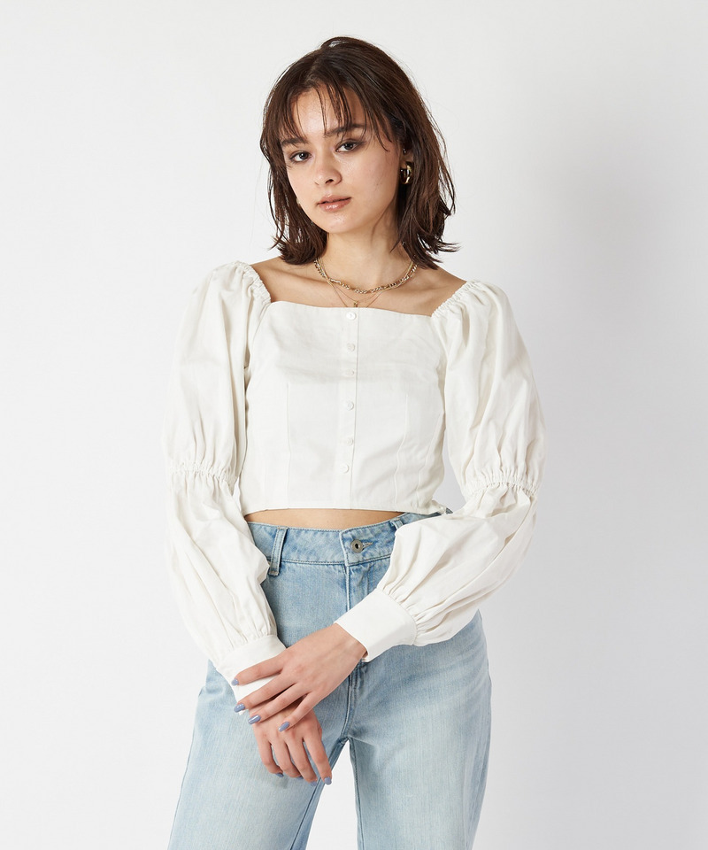 ダブルパフスリーブブラウス 詳細画像 オフホワイト 4