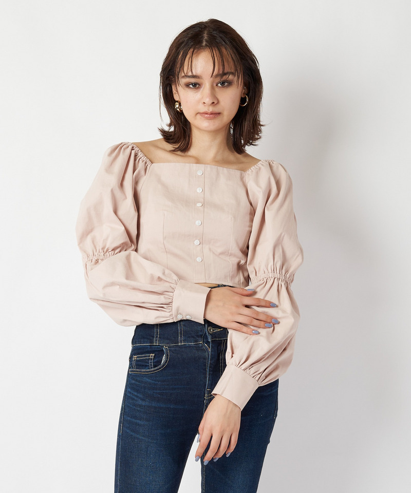 ダブルパフスリーブブラウス 詳細画像 ベージュ 3
