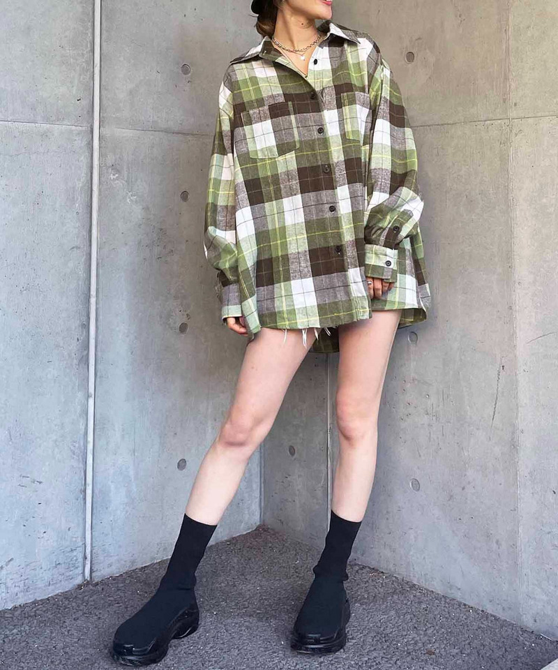 チェックオーバーシャツ 詳細画像 グリーン系 2