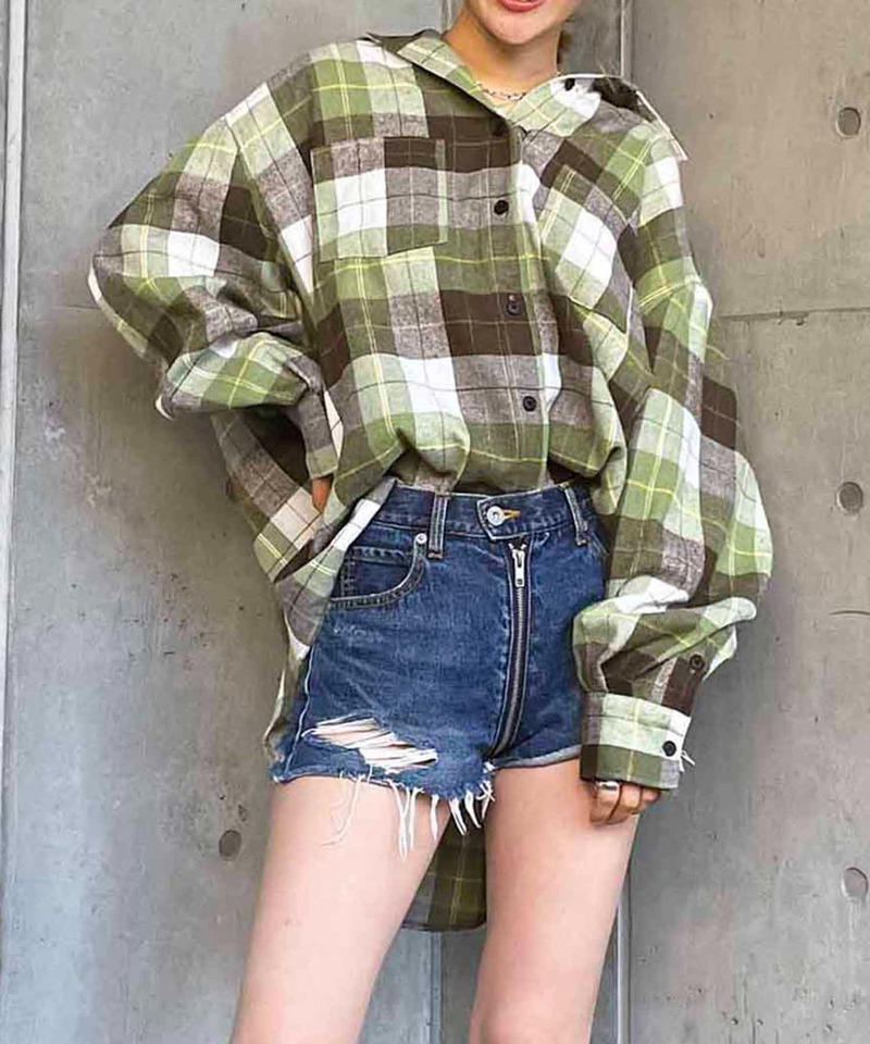 チェックオーバーシャツ 詳細画像 グリーン系 5