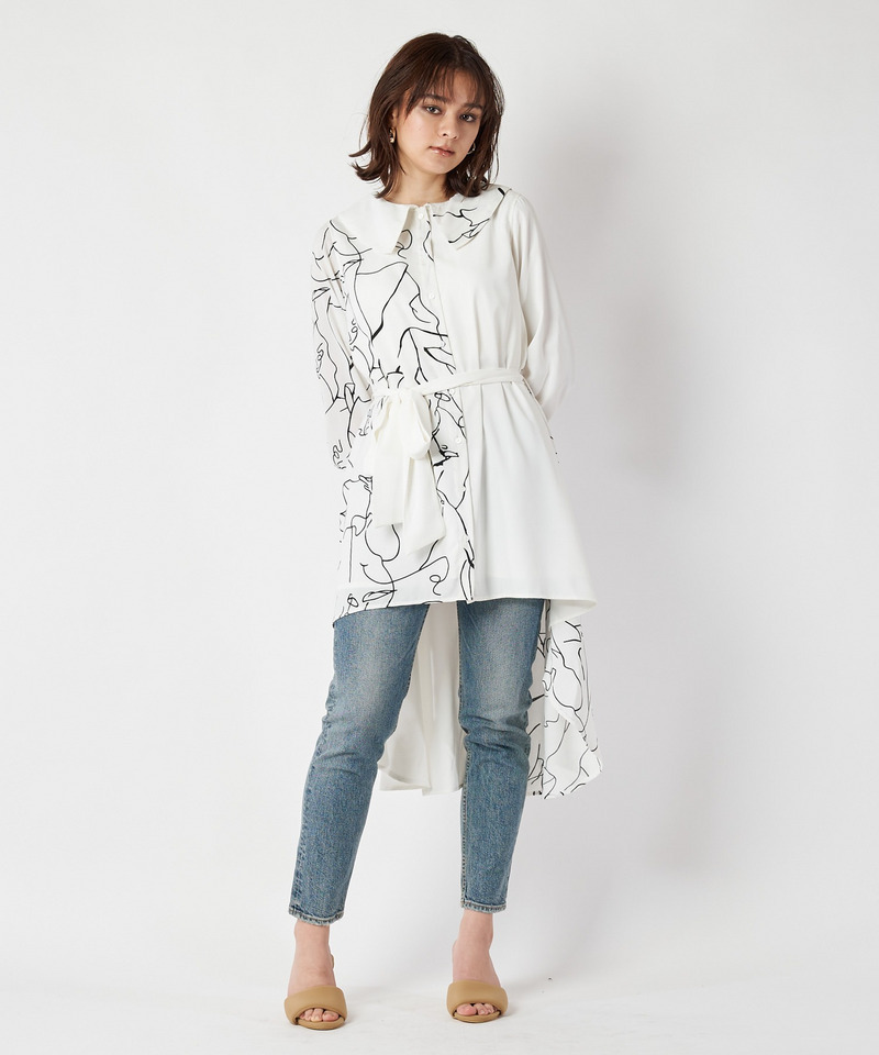 バイカラーヘムブラウス 詳細画像 オフホワイト 2