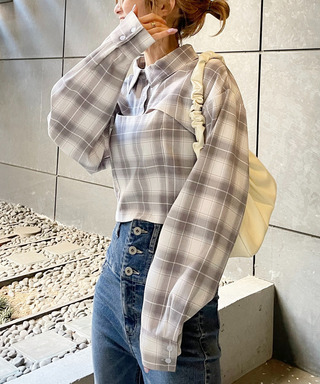 チェック柄ショートシャツ