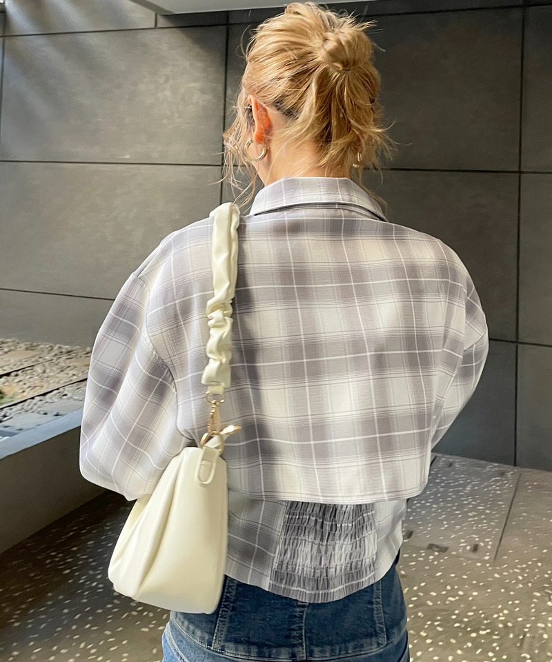 チェック柄ショートシャツ 詳細画像 オフホワイト系 2