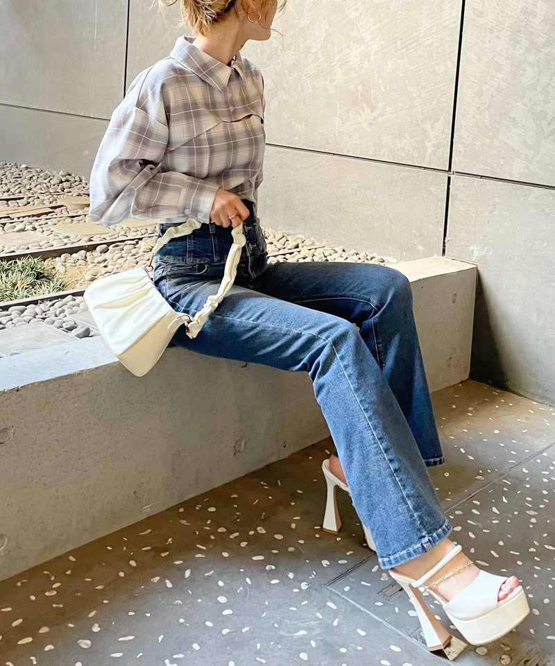 チェック柄ショートシャツ 詳細画像 オフホワイト系 3