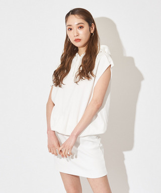 ビッグドルマンフレンチスリーブパーカーワンピース