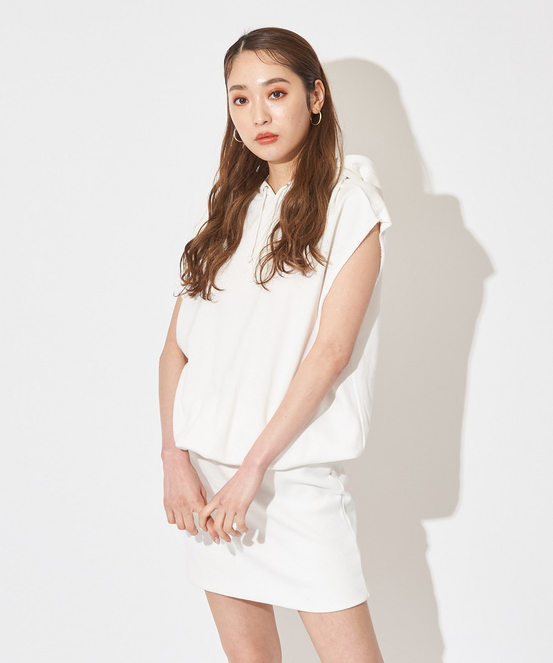 ビッグドルマンフレンチスリーブパーカーワンピース 詳細画像 オフホワイト 1