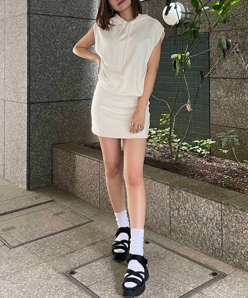 ビッグドルマンフレンチスリーブパーカーワンピース 詳細画像 オフホワイト 3