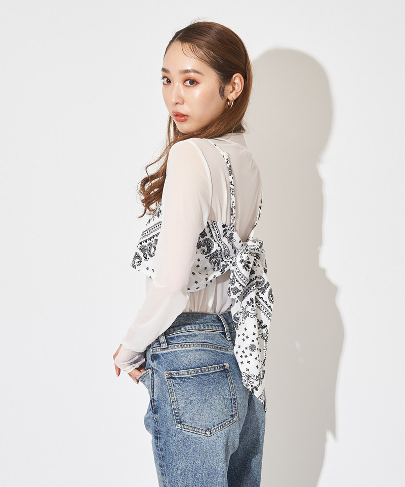 シアートップス&times;バックリボンビスチェ 詳細画像 オフホワイト 3