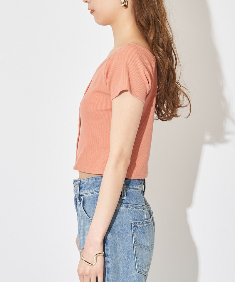 オフショルリブトップス 詳細画像 オレンジ 4