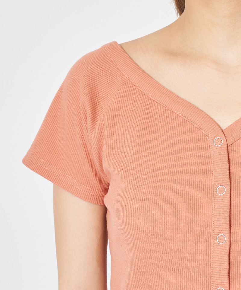 オフショルリブトップス 詳細画像 オレンジ 6