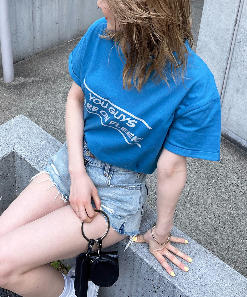 ロールアップロゴTシャツ 詳細画像 ブルー 1